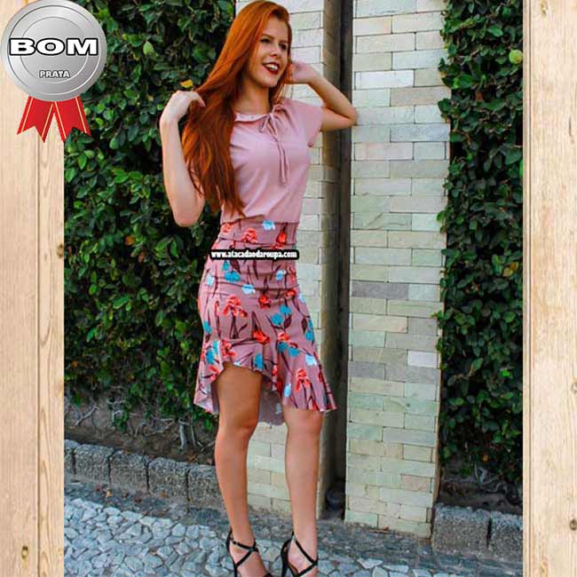 Saias Estampadas Malha Leila