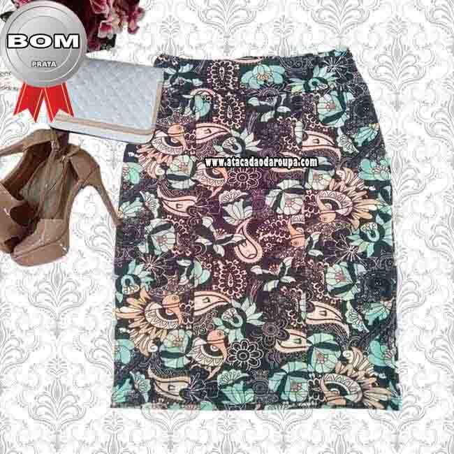 Saia Malha Gold Estampada G Saia Malha Gold Estampada G