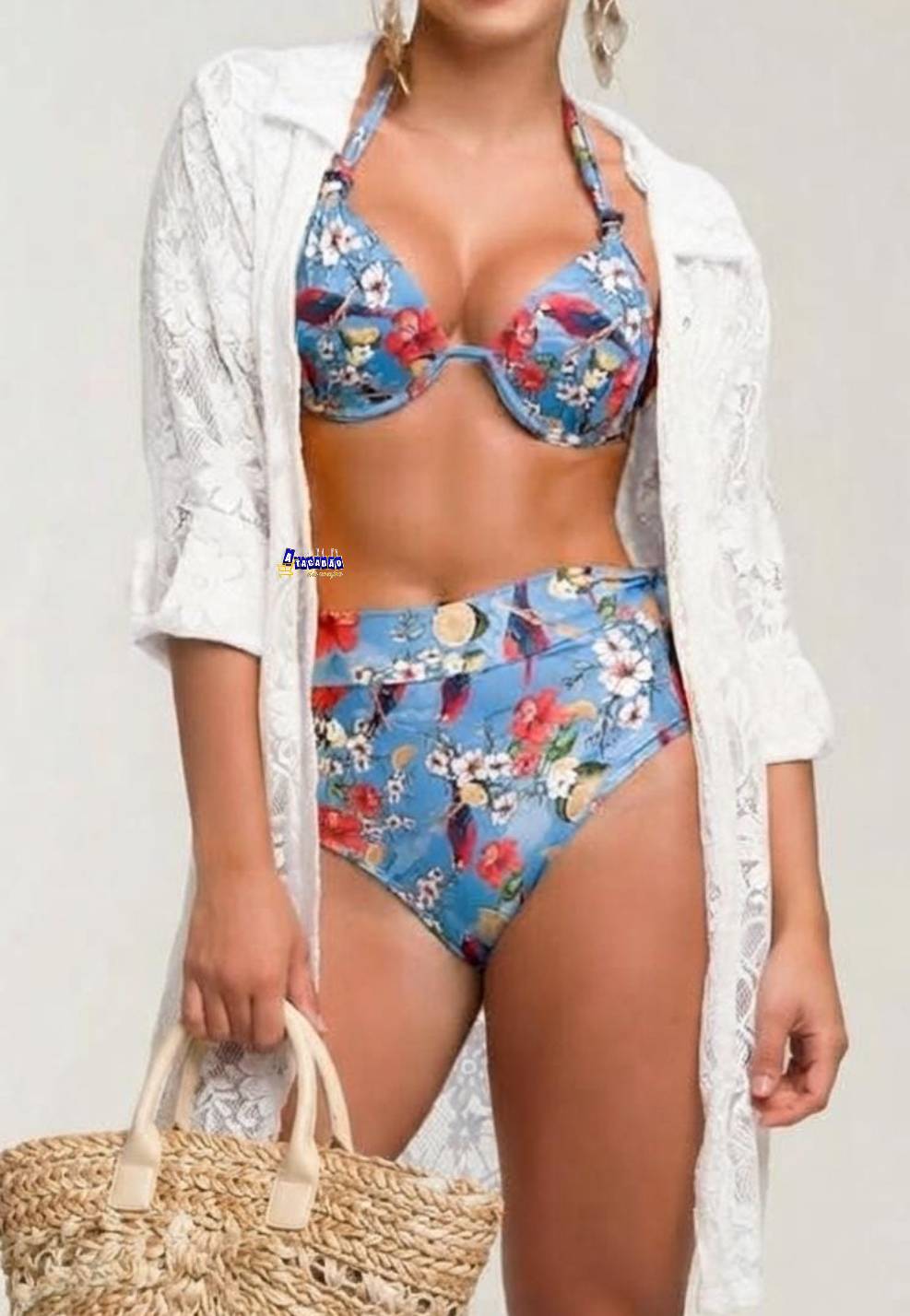 Chemise Saída de Praia Com Botões Chemise Saída de Praia Com Botões