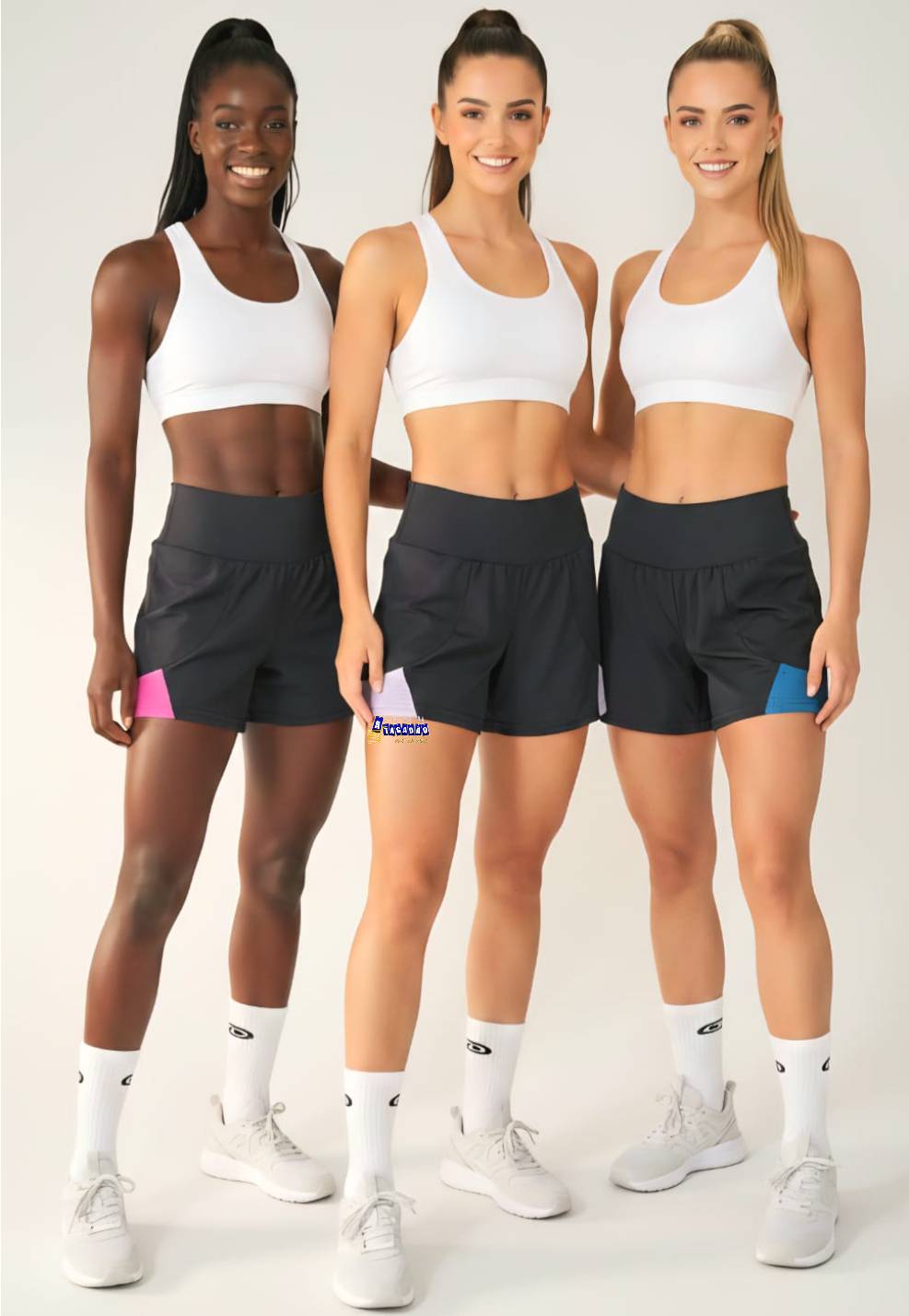 Short Curto Fitness Liso com Detalhes Short Curto Fitness Liso com Detalhes