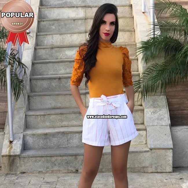 Short Em Tricoline com Bolso M/G Short Em Tricoline com Bolso M/G