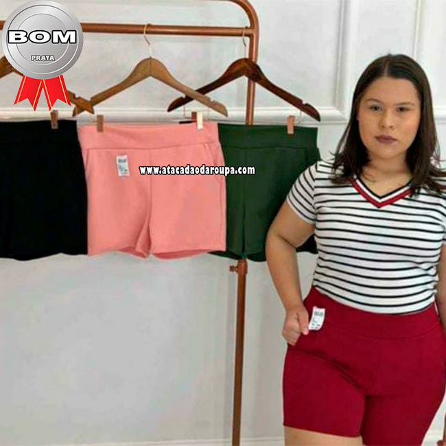 Short Feminino Ribana Liso G