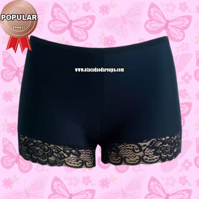 Short Microfibra Renda M