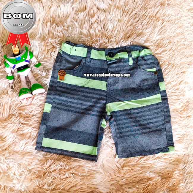 Bermudas Infantil Brim Listrados 1 a 8 Anos Bermudas Infantil Brim Listrados 1 a 8 Anos