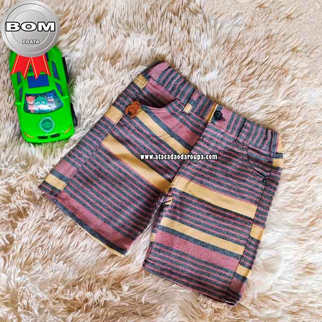 Bermudas Infantil Brim Listrados 1 a 8 Anos Bermudas Infantil Brim Listrados 1 a 8 Anos