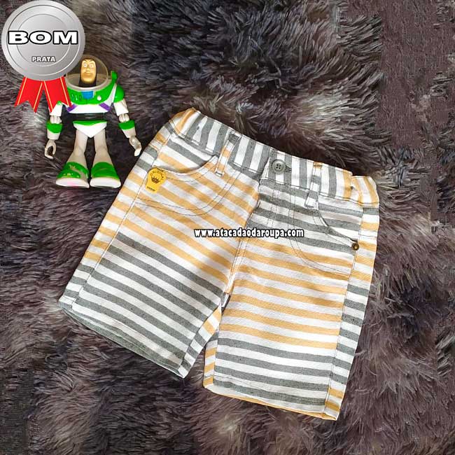 Bermudas Infantil Brim Listrados 1 a 8 Anos Bermudas Infantil Brim Listrados 1 a 8 Anos