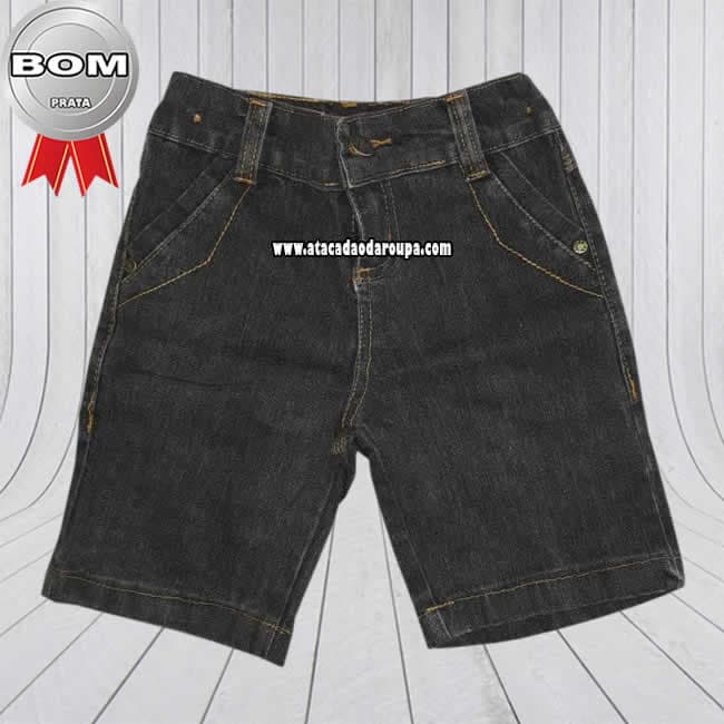 Bermuda Jeans Infantil com Regulador 1 a 4 anos Bermuda Jeans Infantil com Regulador 1 a 4 anos