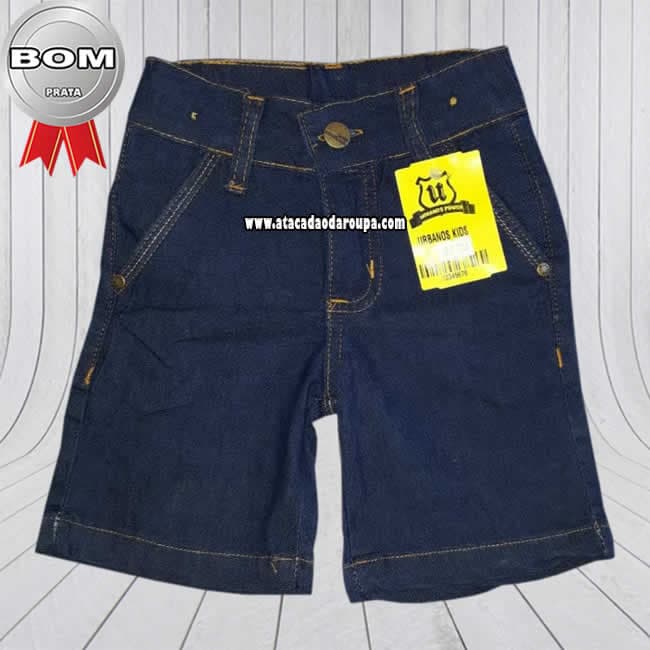 Bermuda Jeans Infantil com Regulador 1 a 4 anos Bermuda Jeans Infantil com Regulador 1 a 4 anos