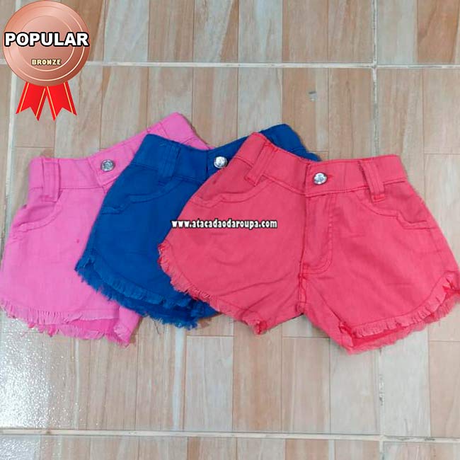 Short Infantil Brim Sarja Colorido 3 a 5 Anos Short Infantil Brim Sarja Colorido 3 a 5 Anos
