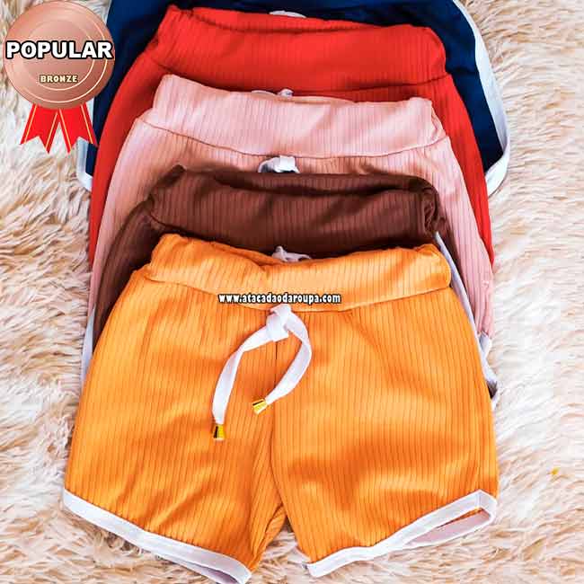 Short Infantil Canelado 5 a 7 Anos