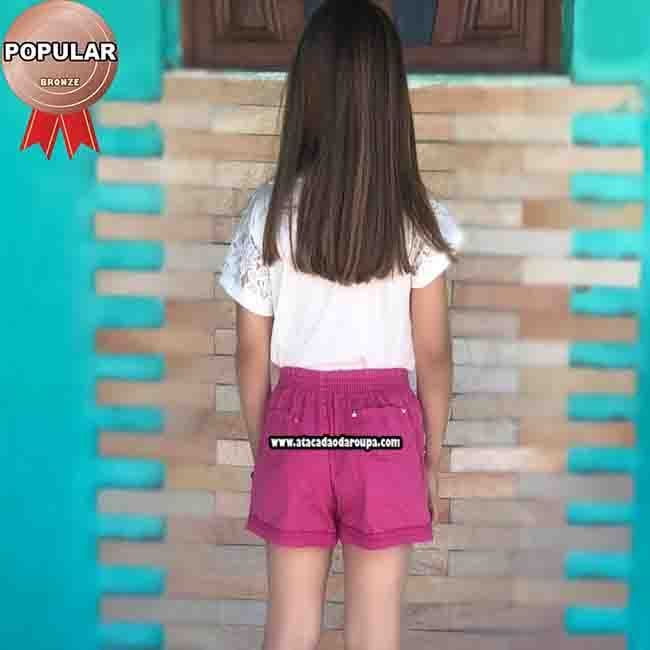 Short Brim Cós Elástico Infantil 4 a 5 Anos Short Brim Cós Elástico Infantil 4 a 5 Anos