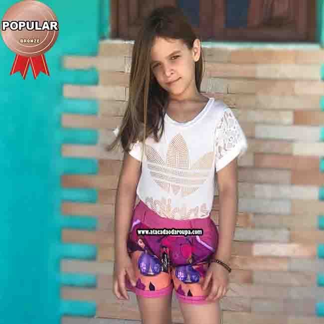 Short Brim Cós Elástico Infantil 4 a 5 Anos Short Brim Cós Elástico Infantil 4 a 5 Anos