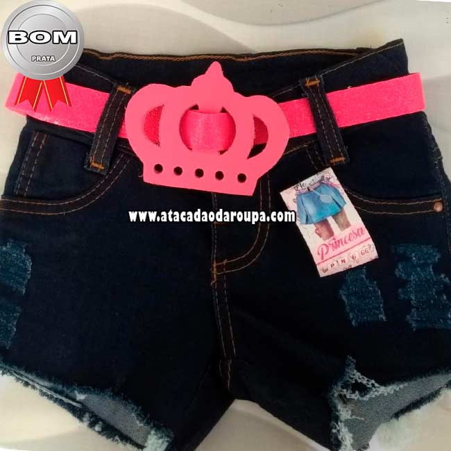 Short Jeans com Cinto Grosso Short Jeans com Cinto Grosso