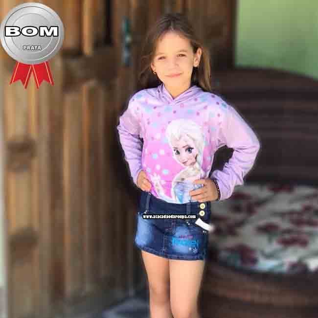 Short Saia Jeans Infantil P/M/G/GG 2 a 6 anos Short Saia Jeans Infantil P/M/G/GG 2 a 6 anos