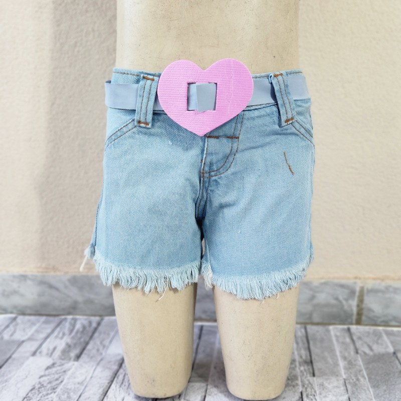Short Jeans com Cinto Grosso Short Jeans com Cinto Grosso