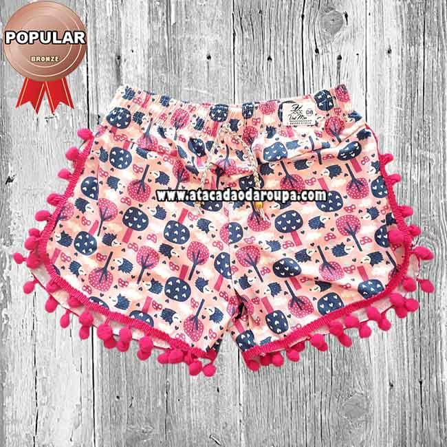 Short Infantil Pompom 2 a 8 Anos Short Infantil Pompom 2 a 8 Anos