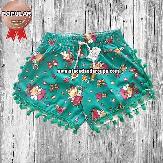 Short Infantil Pompom 2 a 8 Anos Short Infantil Pompom 2 a 8 Anos