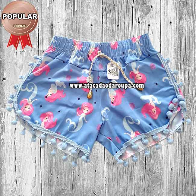 Short Infantil Pompom 2 a 8 Anos Short Infantil Pompom 2 a 8 Anos
