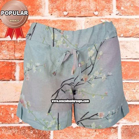Short Em Tricoline com Bolso M/G Short Em Tricoline com Bolso M/G