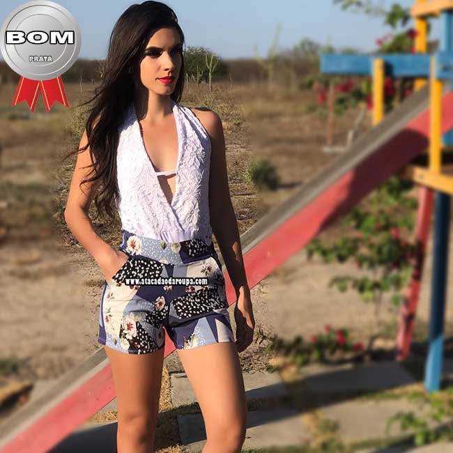Short Bengaline Estampado sem laço M Short Bengaline Estampado sem laço M