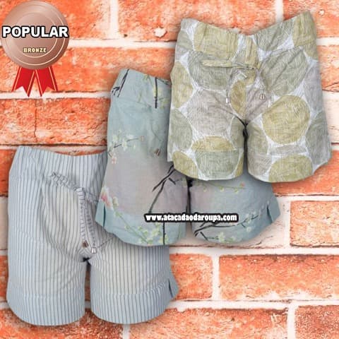 Short Em Tricoline com Bolso M/G Short Em Tricoline com Bolso M/G