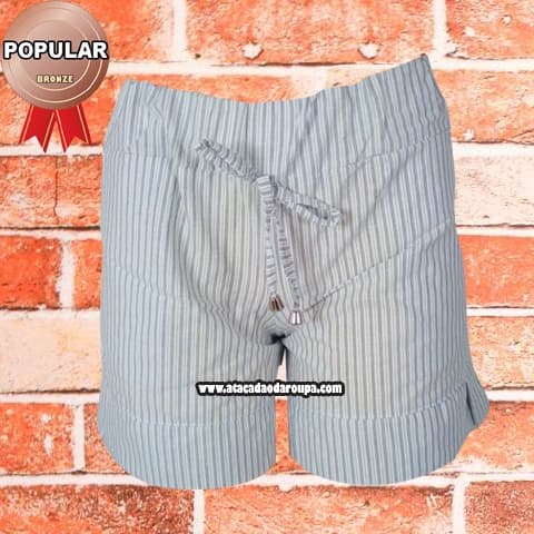 Short Em Tricoline com Bolso M/G Short Em Tricoline com Bolso M/G