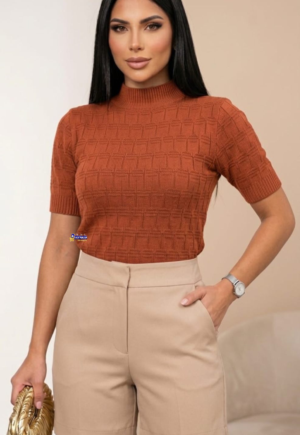 Blusa Tricot Feminina Gola alta