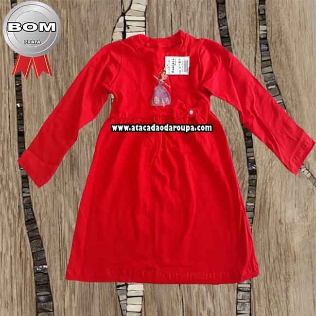 Vestido infantil Manga Longa Estampado 1 a 2 anos