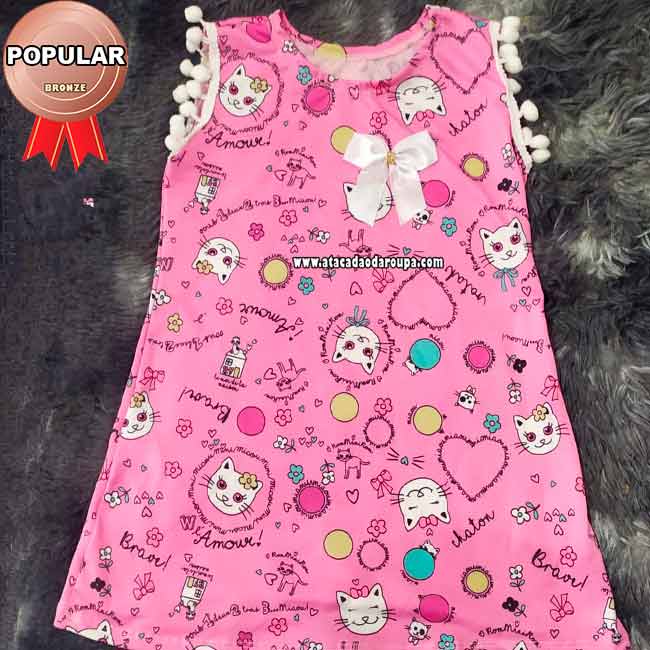 Vestido Infantil Summer Plex 3 a 4 Anos Vestido Infantil Summer Plex 3 a 4 Anos