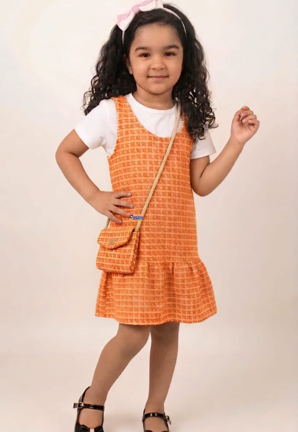 Vestido Infantil Tweed Regata Com Bolsa Vestido Infantil Tweed Regata Com Bolsa
