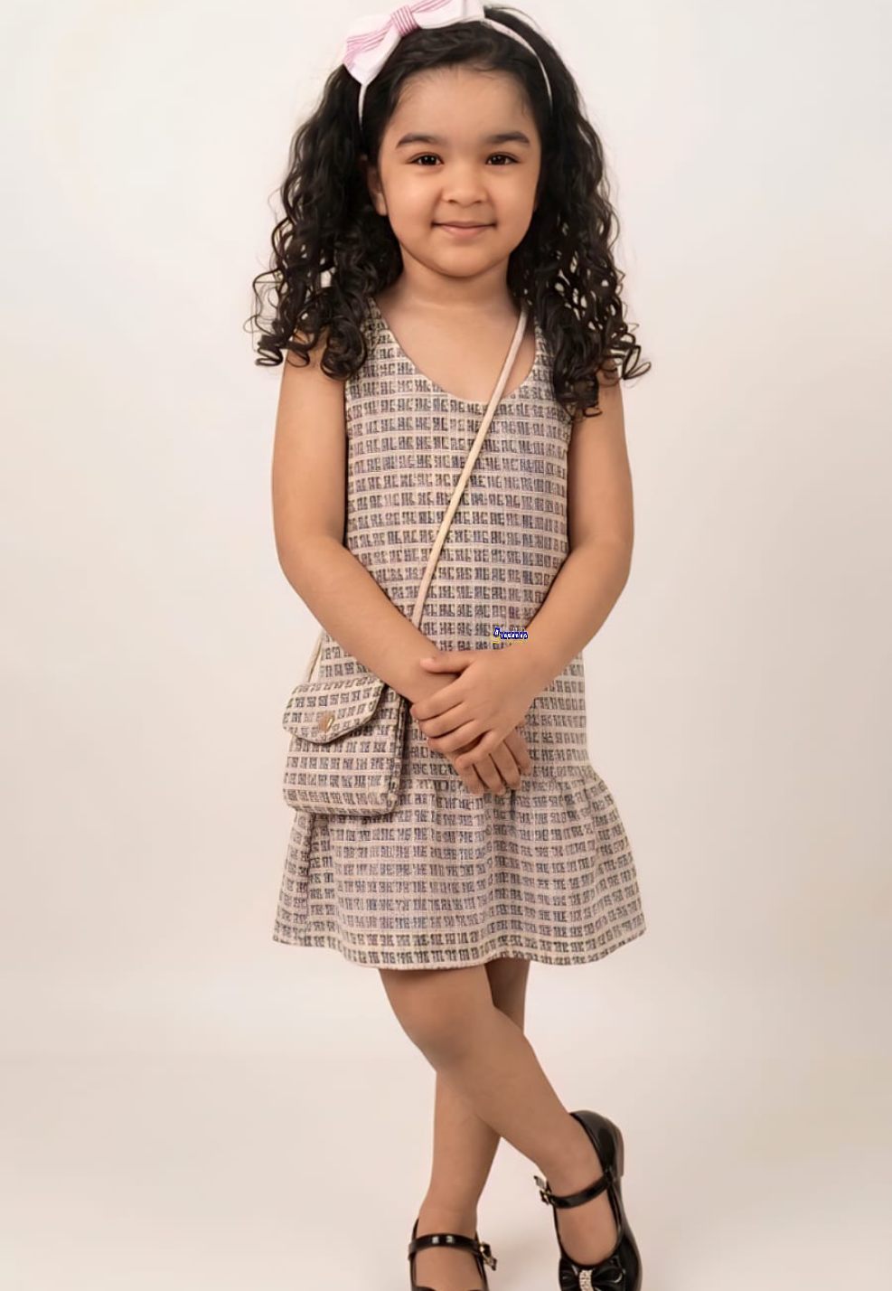Vestido Infantil Tweed Regata Com Bolsa Vestido Infantil Tweed Regata Com Bolsa