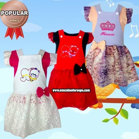 Vestidos Infantil de Renda M 1 a 2 Anos Vestidos Infantil de Renda M 1 a 2 Anos