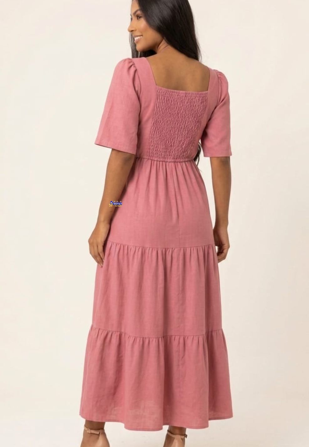 Vestido Longo Três Marias Manga Princesa Vestido Longo Três Marias Manga Princesa