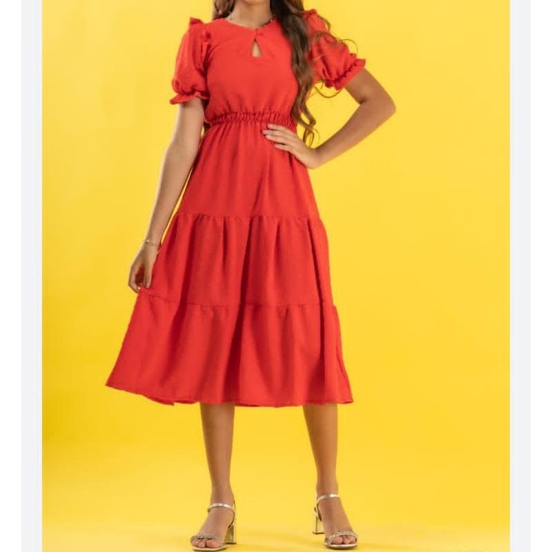 Vestido Midi Babado Maria Vestido Midi Babado Maria