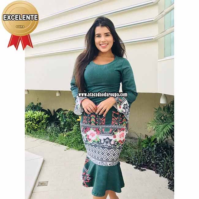 Vestido Midi Manga Longa M/G Vestido Midi Manga Longa M/G