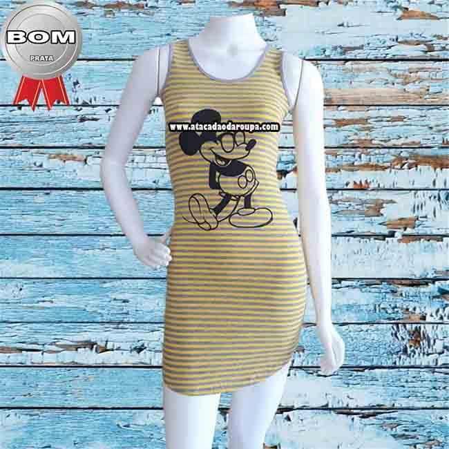 Vestido Fio Torcido Listrado e Liso M Vestido Fio Torcido Listrado e Liso M