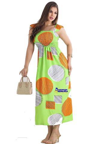 Vestido Longo Viscose Lastex Manga babado