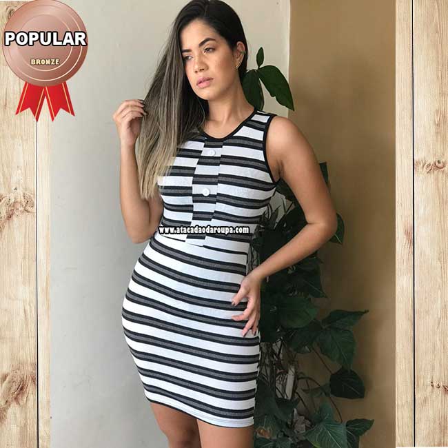 Vestidos Listrados Crepe M Vestidos Listrados Crepe M
