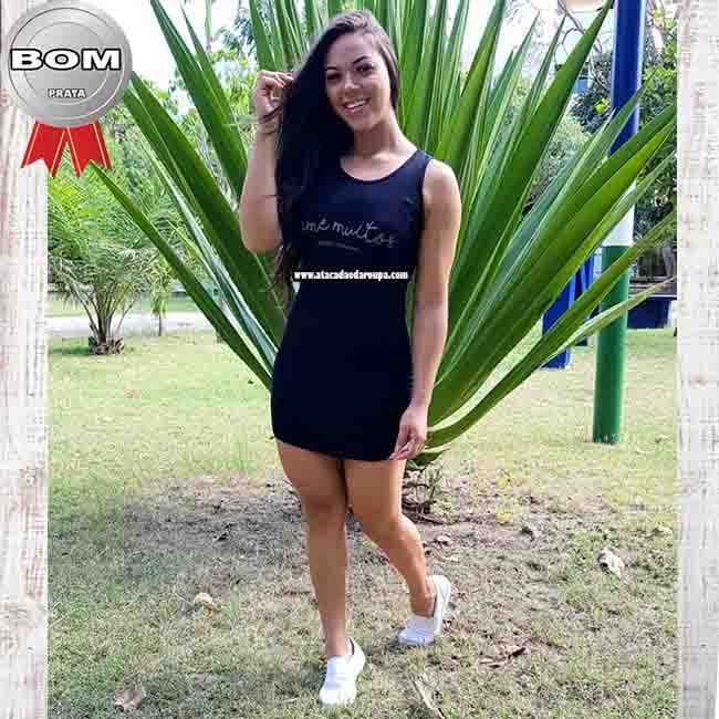 Vestido Fio Torcido Listrado e Liso M Vestido Fio Torcido Listrado e Liso M