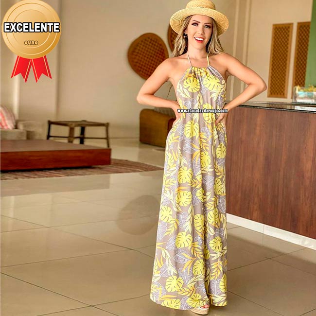 Vestido Longo Malha de Crepe M Vestido Longo Malha de Crepe M